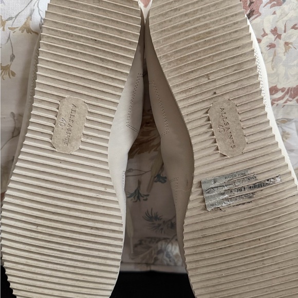 All Saints Off-White Leather Sneakers - Picture 6 of 6